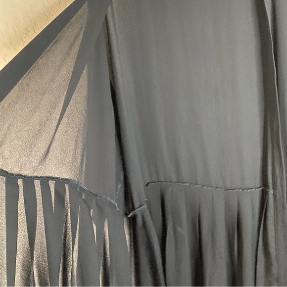 ASOS Open Front Black Whimsigoth Pleated Duster Jacket Cardigan Kimono  SZ 22 - Picture 4 of 9